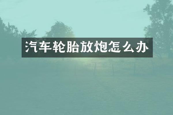 汽车轮胎放炮怎么办