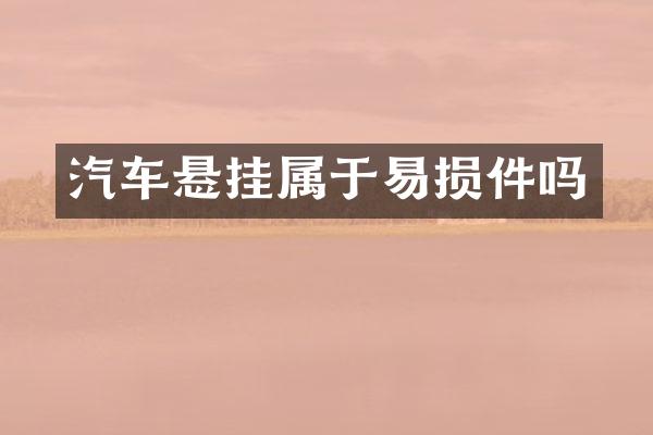汽车悬挂属于易损件吗