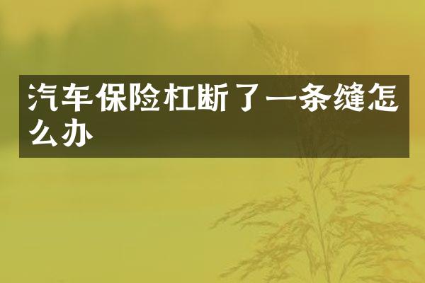汽车保险杠断了一条缝怎么办