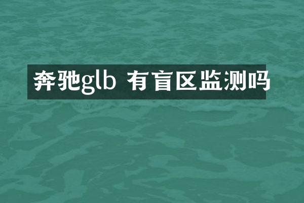 奔驰glb 有盲区监测吗