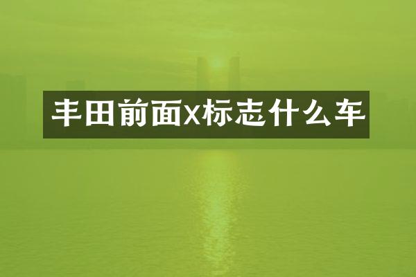 丰田前面x标志什么车