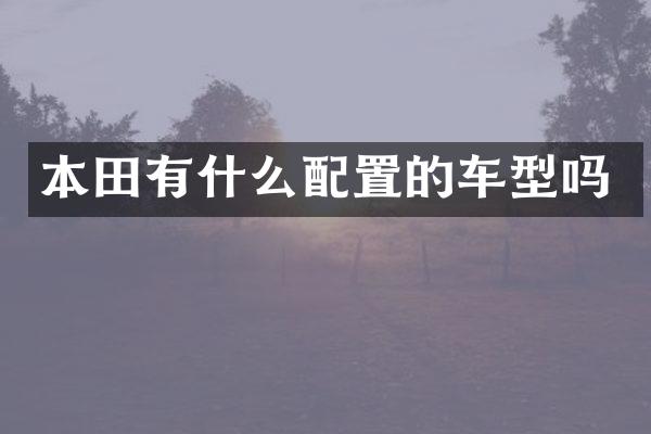 本田有什么配置的车型吗