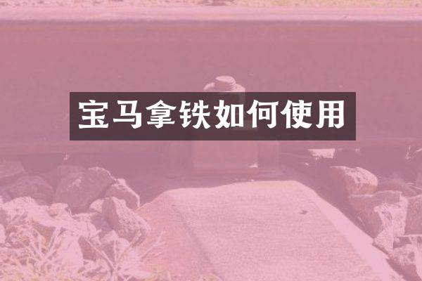 宝马拿铁如何使用