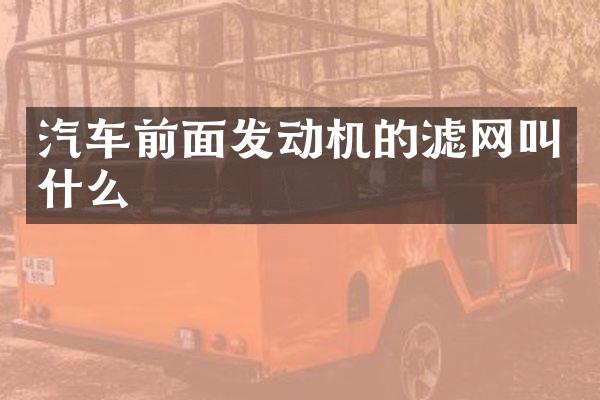 汽车前面发动机的滤网叫什么