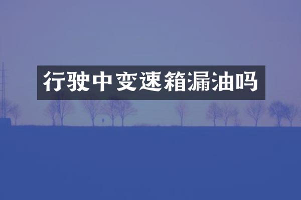 行驶中变速箱漏油吗