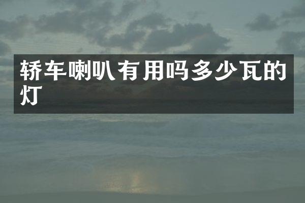 轿车喇叭有用吗多少瓦的灯
