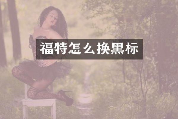 福特怎么换黑标