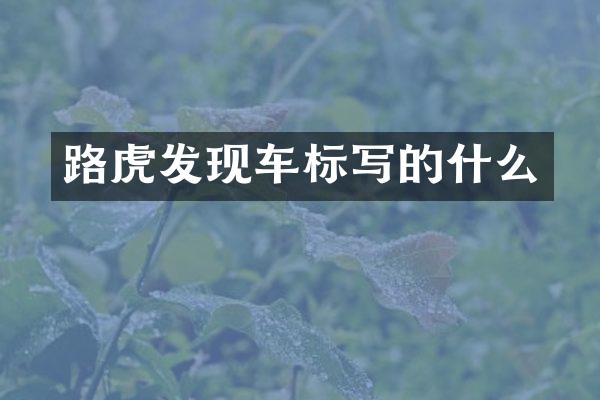路虎发现车标写的什么