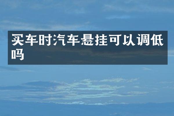 买车时汽车悬挂可以调低吗