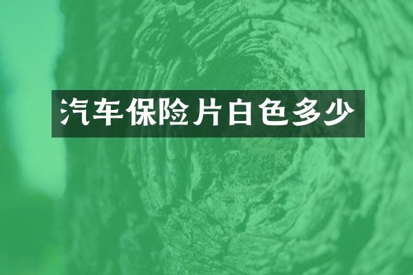 汽车保险片白色多少