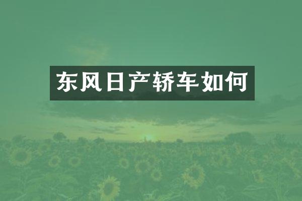 东风日产轿车如何