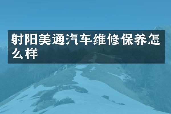 射阳美通汽车维修保养怎么样