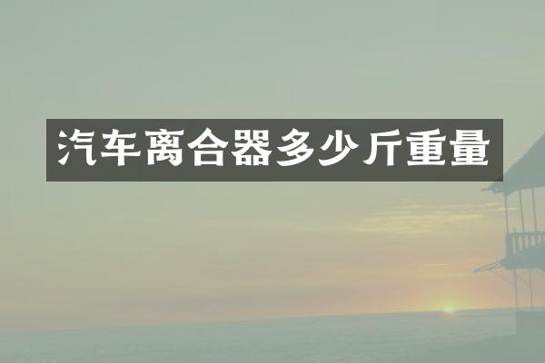 汽车离合器多少斤重量