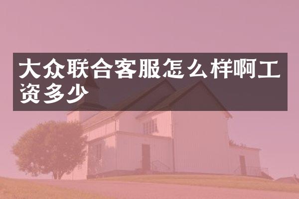 大众联合客服怎么样啊工资多少