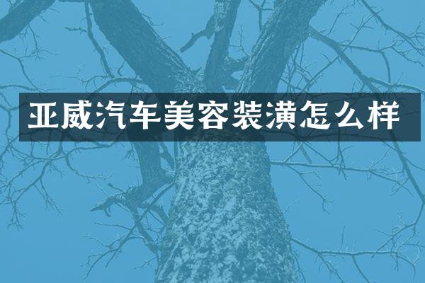 亚威汽车美容装潢怎么样