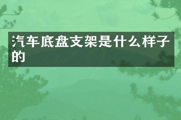汽车底盘支架是什么样子的