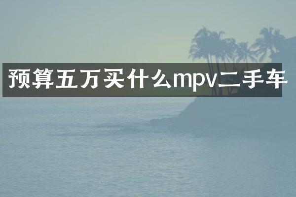 预算五万买什么mpv二手车