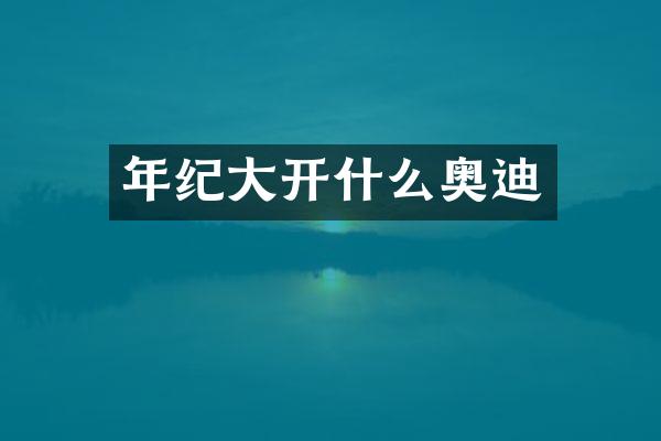 年纪大开什么奥迪