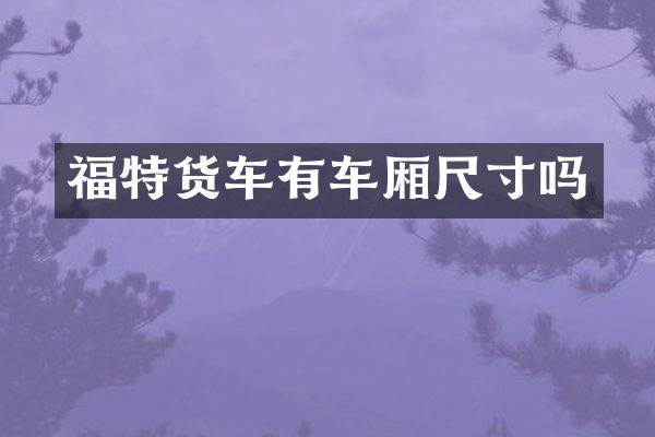福特货车有车厢尺寸吗