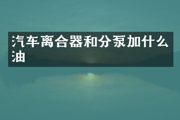 汽车离合器和分泵加什么油