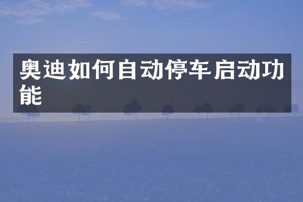 奥迪如何自动停车启动功能
