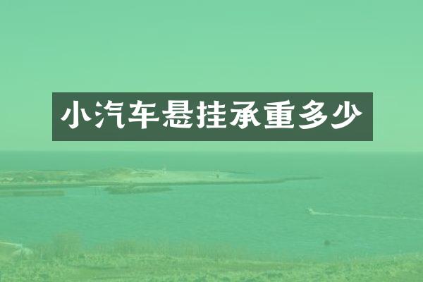 小汽车悬挂承重多少
