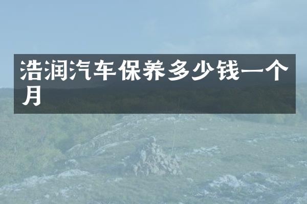浩润汽车保养多少钱一个月