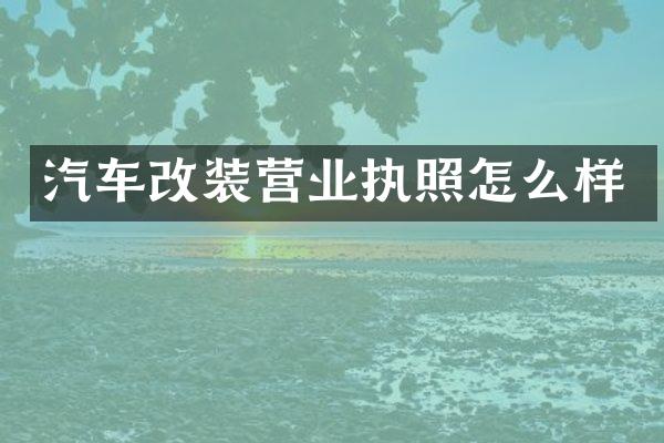 汽车改装营业执照怎么样