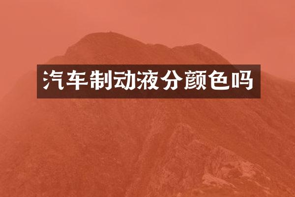 汽车制动液分颜色吗