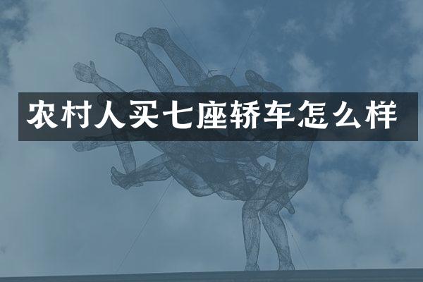 农村人买七座轿车怎么样