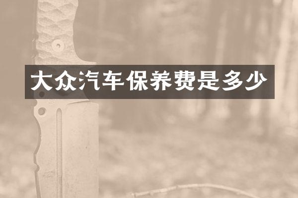 大众汽车保养费是多少