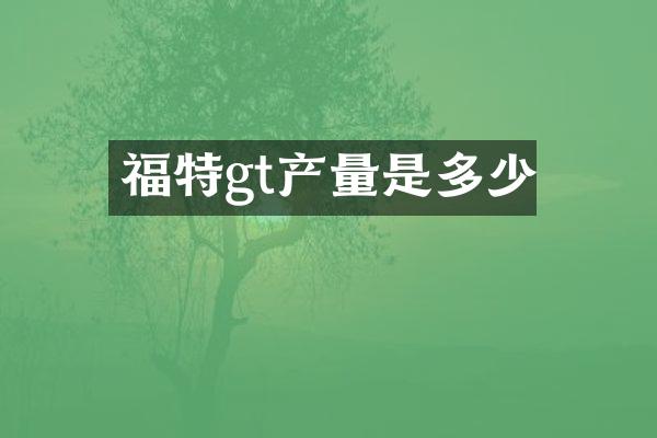 福特gt产量是多少