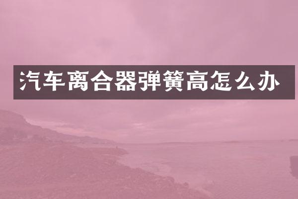 汽车离合器弹簧高怎么办
