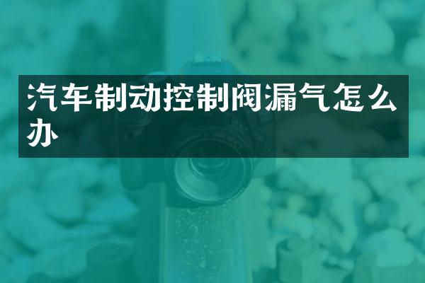 汽车制动控制阀漏气怎么办