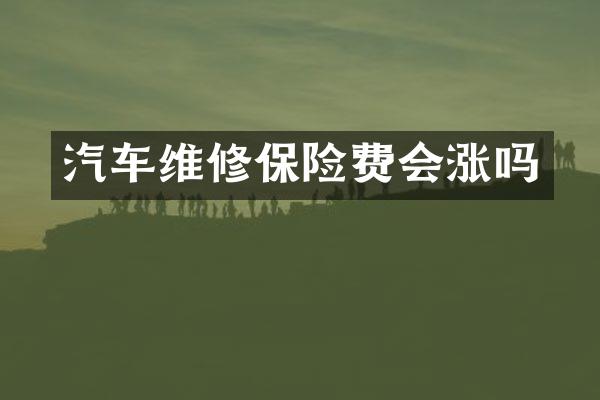 汽车维修保险费会涨吗