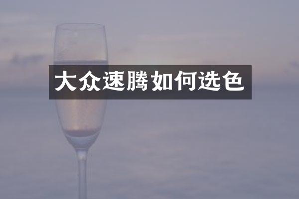 大众速腾如何选色