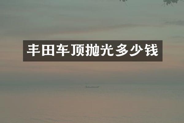 丰田车顶抛光多少钱