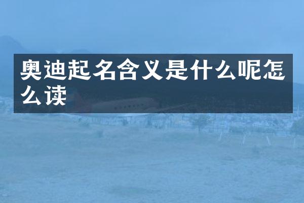 奥迪起名含义是什么呢怎么读