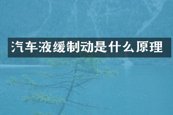 汽车液缓制动是什么原理