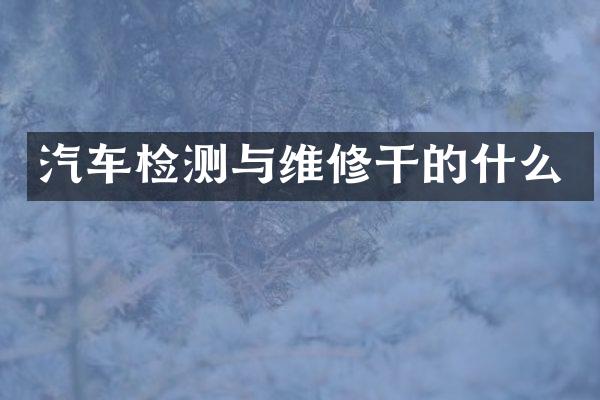 汽车检测与维修干的什么
