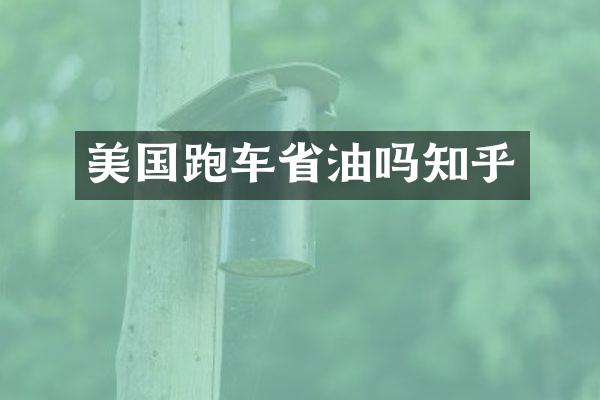 美国跑车省油吗知乎