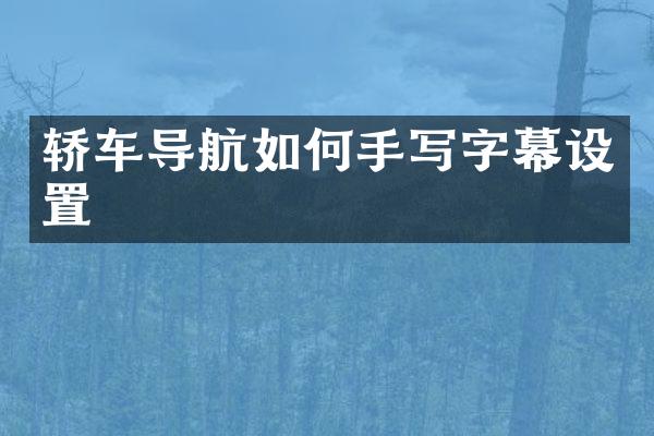 轿车导航如何手写字幕设置