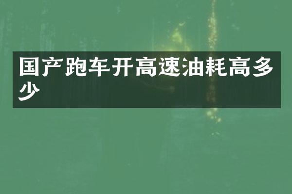 国产跑车开高速油耗高多少