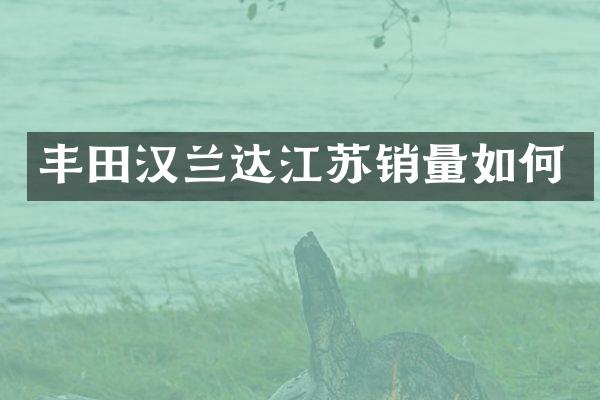 丰田汉兰达江苏销量如何