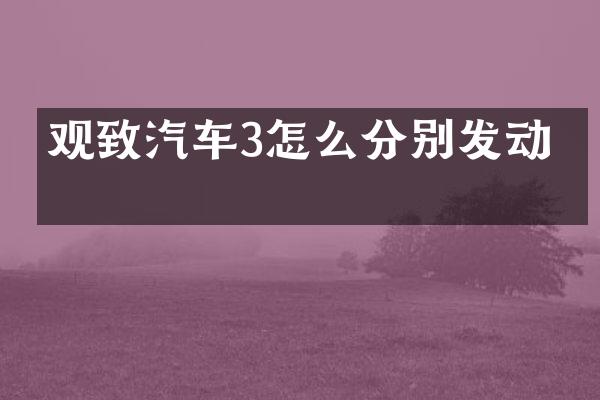 观致汽车3怎么分别发动机