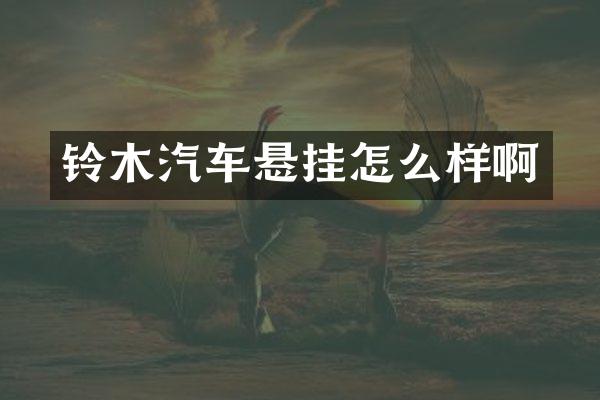 铃木汽车悬挂怎么样啊