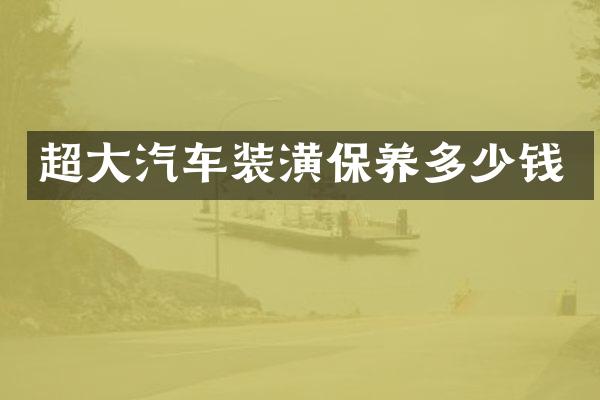 超大汽车装潢保养多少钱