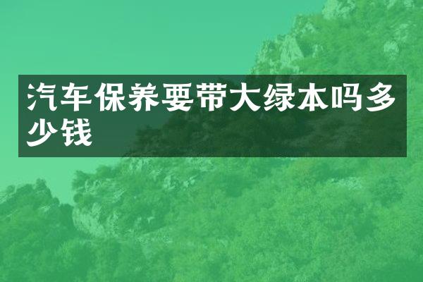 汽车保养要带大绿本吗多少钱
