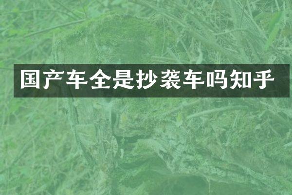 国产车全是抄袭车吗知乎