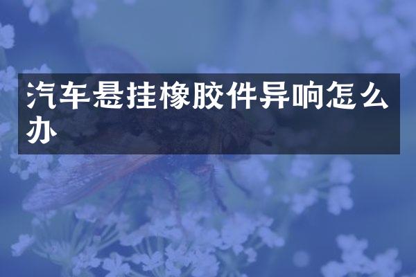 汽车悬挂橡胶件异响怎么办